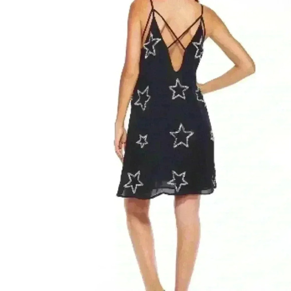 CHASER Beaded Stars Strappy Mini Dress ~ Navy ~ M - Picture 3 of 8